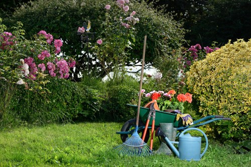 Professional landscape gardeners in Hanwell working on planting and layout